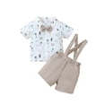 thumbnail image 1 of PureChapter Baby Boys' Clothing Sets Boys Summer Outfits Palm Tree & Surfboard Print Short Sleeve Bow Tie Shirt & Suspender Shorts 2-Piece, 1 of 9