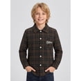 thumbnail image 1 of PureChapter Boys Button Down Shirt Plaid Long Sleeve Shirt with Letter Embroidery, Casual Boys Shirts for 7-15 Years, 1 of 8
