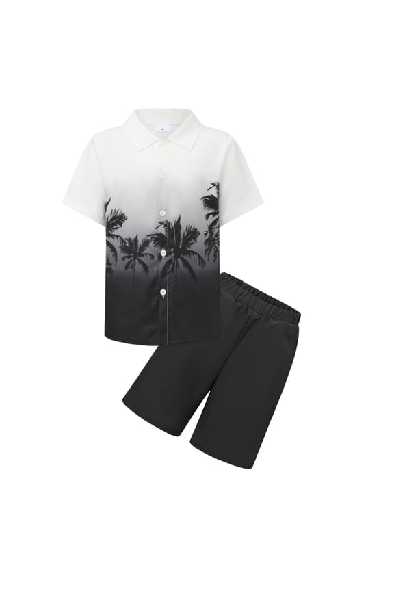Boys' Clothing Sets Boys Summer Outfits Hawaiian Short Sleeve Shirts Matching Shorts 2-Piece for Beach Vacation