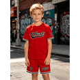 thumbnail image 1 of PureChapter Boys Short Sets, Chicago 23 Graphic T-Shirt & Shorts 2-Piece Streetwear Outfit for 7-15Y, 1 of 7