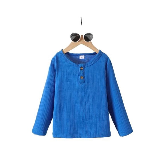 PureChapter Boys T Shirts Boys Tshirts Basic Solid Cotton Long Sleeve Henley Tops