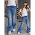 thumbnail image 1 of PureChapter Girls Casual Jeans Ruffled Hem Bell-Bottom Girls Jeans,Light Blue, 1 of 8