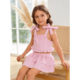 thumbnail image 1 of PureChapter Toddler Girls Striped Straps Crop Top & Layered Ruffle Skirt Set 2-Piece Summer Clothes, 1 of 8