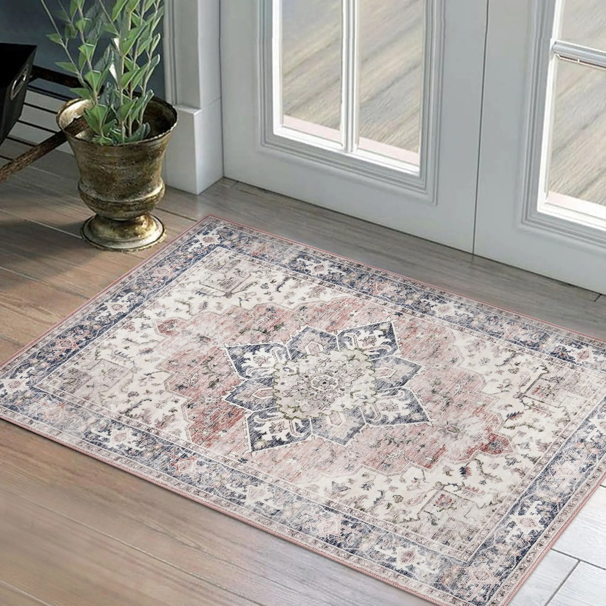 PureCozy 2'x3' Small Area Rugs Washable Entryway Rugs Pink Rugs indoor