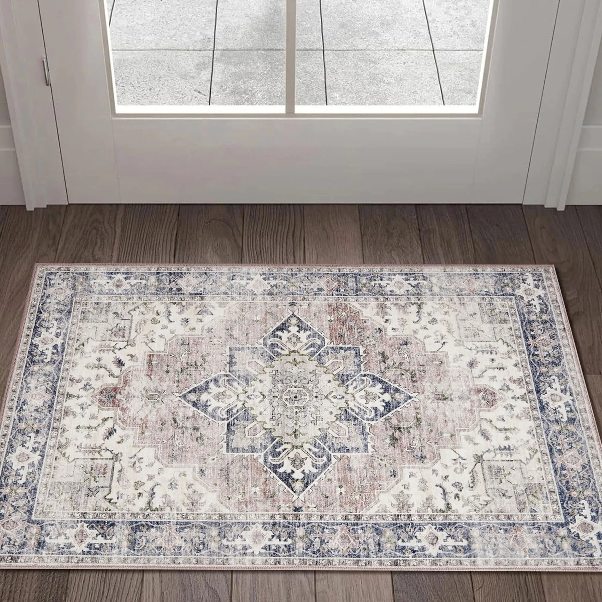 PureCozy 2'x3' Small Area Rugs Washable Entryway Rugs Pink Rugs indoor