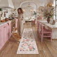thumbnail image 1 of PureCozy 2'x6' Runner Rugs for Hallway Floral Farmhouse Entryway Bedroom Kitchen Laundry Soft Faux Wool Washable Non-slip Pink Rugs Carpets, Pink, 1 of 7