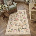 thumbnail image 1 of PureCozy 3'x5' Area Rugs for Living Room Floral Farmhouse Bedroom Dining Room Soft Faux Wool Washable Non-slip Throw Beige Rugs Carpets, Beige, 1 of 7