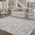 thumbnail image 1 of PureCozy 5'x7' Area Rugs for Entryway Entrance Kitchen Bedroom Office Rugs Boho Moroccan Soft Shag Non Slip Checkered Washable Rugs, Gray, 1 of 5