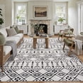 thumbnail image 1 of PureCozy 8'x10' Area Rugs for Entryway Entrance Kitchen Bedroom Office Rugs Boho Moroccan Soft Shag Non Slip Checkered Large Washable Rugs, Black, 1 of 5