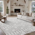 thumbnail image 1 of PureCozy 8'x10' Area Rugs for Entryway Entrance Kitchen Bedroom Office Rugs Boho Moroccan Soft Shag Non Slip Checkered Large Washable Rugs, Gray, 1 of 5