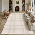 thumbnail image 1 of PureCozy 8'x10' Large Area Rugs for Living Room Bedroom Dining Room Farmhouse Office Modern Geometric Non-Slip Washable Contemporary Plaid Beige Checkered Rugs Carpets, Beige, 1 of 6