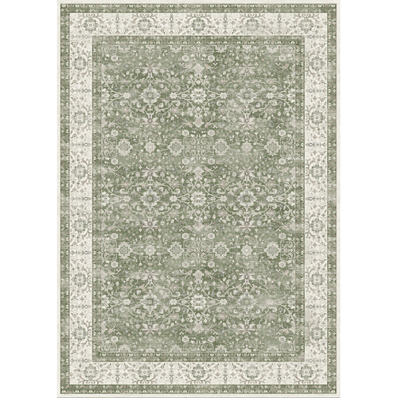 PureCozy 9'x12' Area Rugs for Living Room Bedroom Dining Room Farmhouse Office Oriental Rugs Non Slip Vintage Traditional Large Green Rugs Carpets, Green