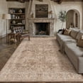 thumbnail image 1 of PureCozy 9'x12' Area Rugs for Living Room Bedroom Dining Room Farmhouse Office Rugs Washable Non Slip Vintage Oriental Traditional Large Brown Rugs Carpets, Light Brown, 1 of 6