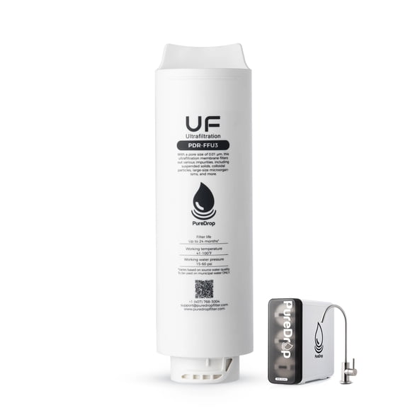PureDrop PDR-FFU3 0.01m Ultra-Filtration Membrane Replacement Filter Cartridge for PDR-3CUW Under Sink Water Filter System