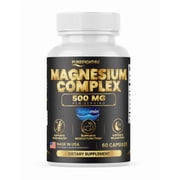 PureFight4U Magnesium Complex 500 mg, Multi-Form Magnesium Dietary Supplement, 60 Capsules