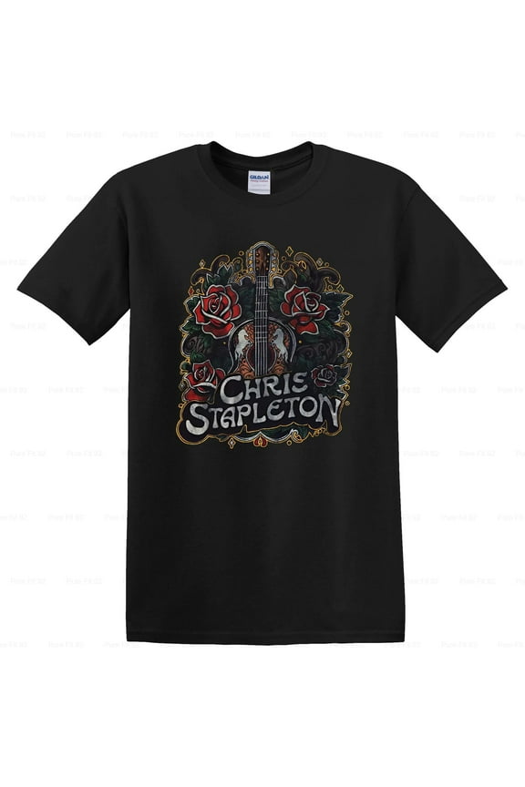 Chris Stapleton Guitar & Roses Tour Tee, for men & women, up to size 5XL.