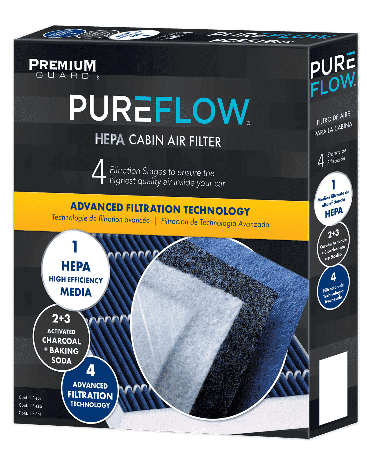 PUREFLOW PC4255HX HEPA Cabin Air Filter | Fits 2012-2016 BMW 328i 2.0L, Porsche 911 3.4L; 2013-2016 328i xDrive 2.0L, Boxster 2.7L, 3.4L, M135i 3.0L; 2017-2026 911 3.0L