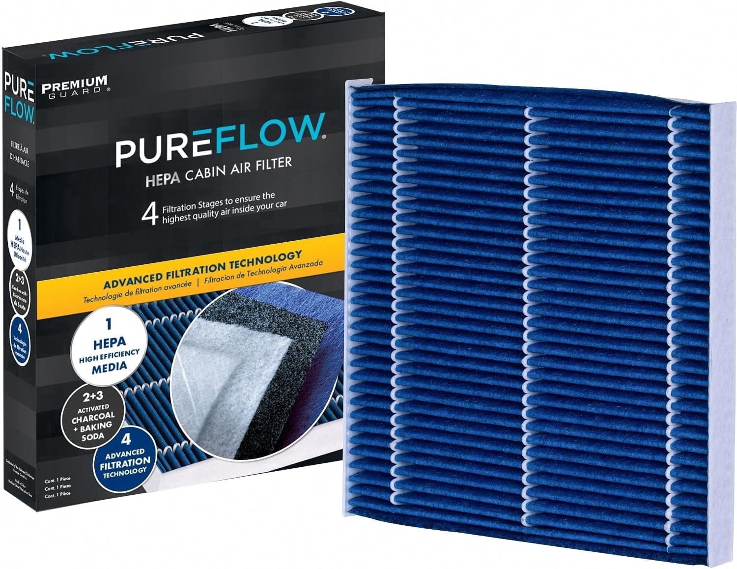 PUREFLOW PC5644HX HEPA Cabin Air Filter | Fits 2016-2023 Toyota Tacoma 3.5L; 2005-2015 Tacoma 4.0L; 2005-2023 Tacoma 2.7L; 2003-2008 Pontiac Vibe 1.8L
