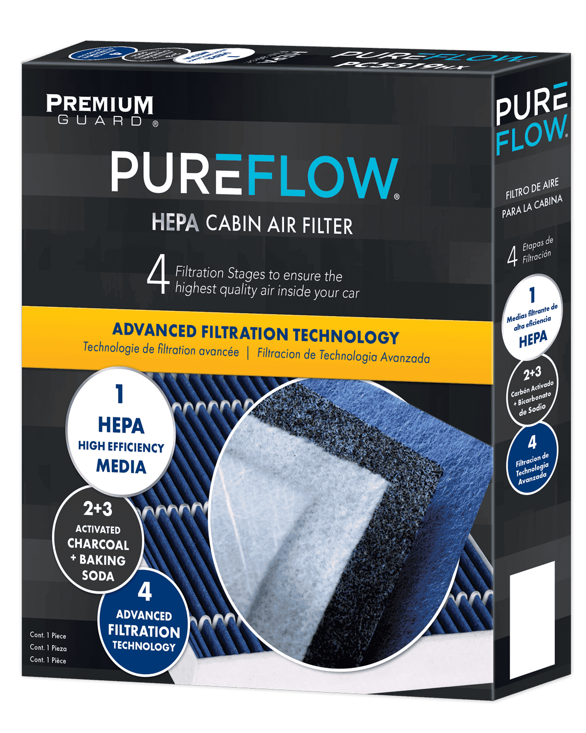 PUREFLOW PC99273HX HEPA Cabin Air Filter | Fits 2017-2022 Kia Niro 1.6L; 2017-2019 Hyundai Ioniq 1.6L; 2019-2022 Niro EV