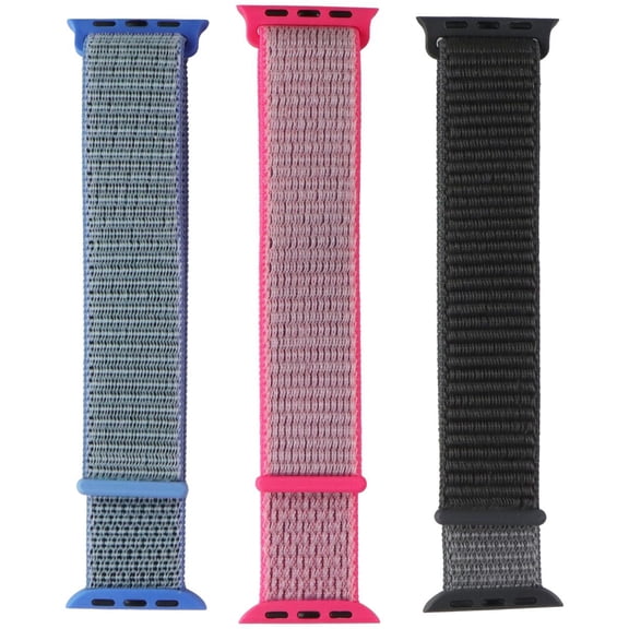 PureGear 3 Pack Nylon & Velcro Watch Band Set for Apple Watch (38/40/41mm)