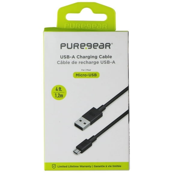 PureGear (4-ft) USB-A to Micro-USB Cable - Black