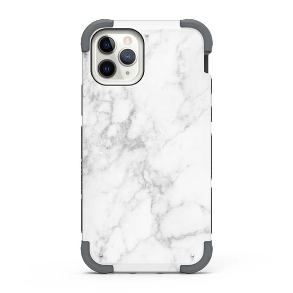 PureGear DualTek for Apple iPhone 11 Pro Max Case Military Tested Military Grade Protection Shockproof Absorbent Heavy-Duty Bumper with Drop Test 20 ft Cover Stylish Rugged Stone Design White Marble