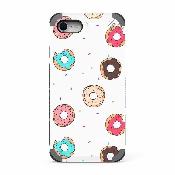 PureGear DualTek for Apple iPhone SE (2022) Case Military Tested Military Grade Protection Shockproof Absorbent Heavy-Duty Bumper with Drop Test 20 ft Cover Rugged Doughnuts Dessert Food MMM Donuts