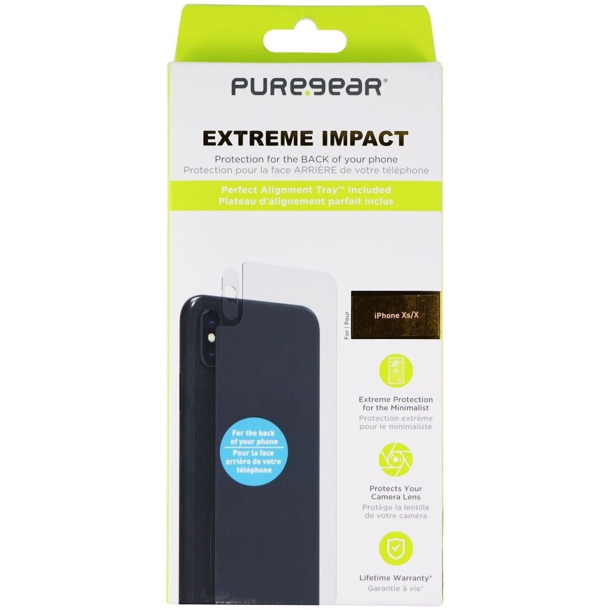 PureGear Extreme Impact Back Screen for iPhone Xs/X - Clear / Back Side ...