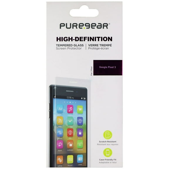 PureGear HD Tempered Glass Screen Protector for Google Pixel 3 - Clear