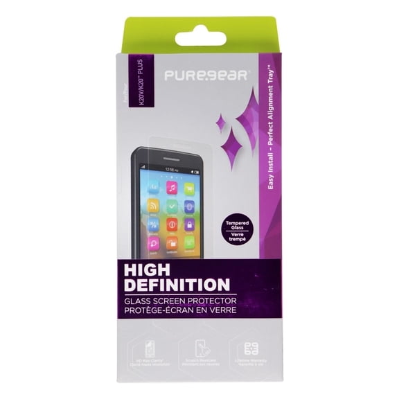PureGear High Definition Glass Screen Protector for LG K20V / K20 Plus - Clear