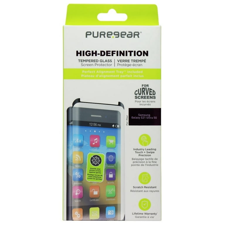 PureGear High-Definition Tempered Glass for Samsung Galaxy S21 Ultra 5G 