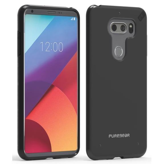 PureGear [Jet Black] SlimShell Hard Case Cover for LG V30/V30 Plus/V30+/V30s/V35 ThinQ