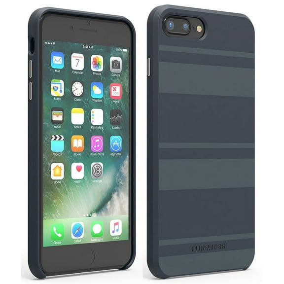 PureGear [Midnight Blue] SoftTEK Slim Case Cover Liquid Silicone Skin for Apple iPhone 6 Plus | iPhone 7 Plus | iPhone 8 Plus