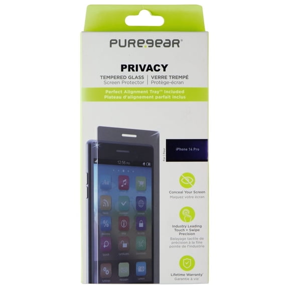 PureGear Privacy Tempered Glass Screen Protector for iPhone 14 Pro