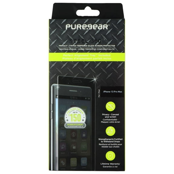 PureGear Steel 360 Privacy Glass Protector for iPhone 13 Pro Max - Tinted