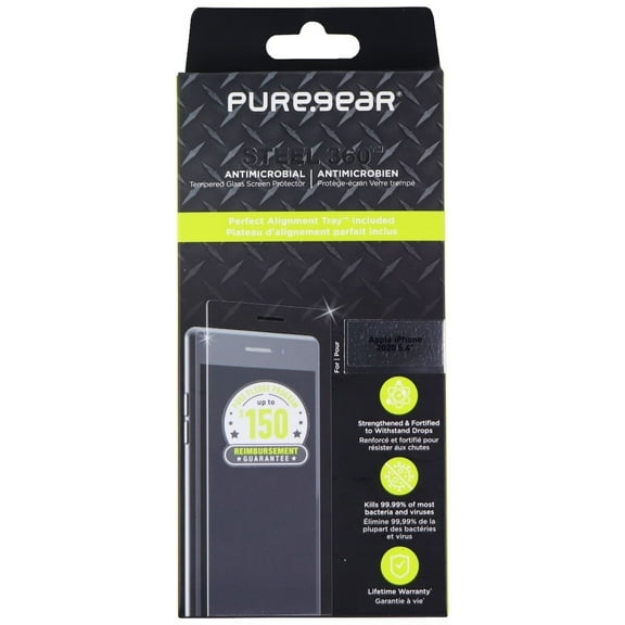 PureGear Steel 360 Tempered Glass Protector for iPhone 12 mini - Clear