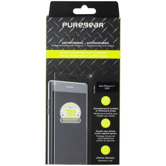 PureGear Steel 360 Tempered Glass for iPhone 15 - Clear