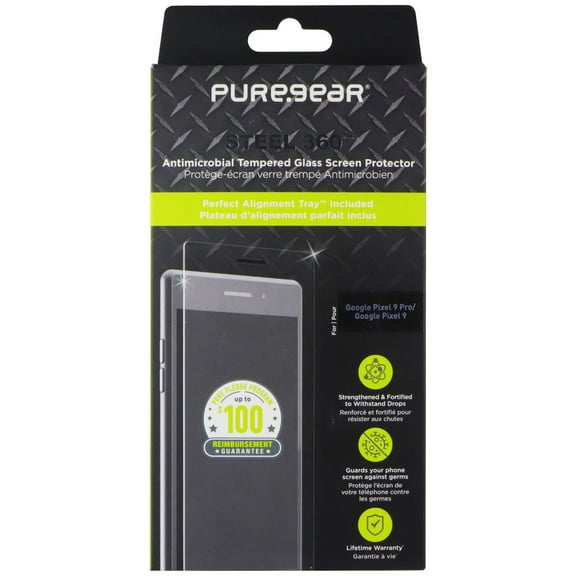 PureGear Steel 360 Tempered Screen Protector for Google Pixel 9 / Pixel 9 Pro