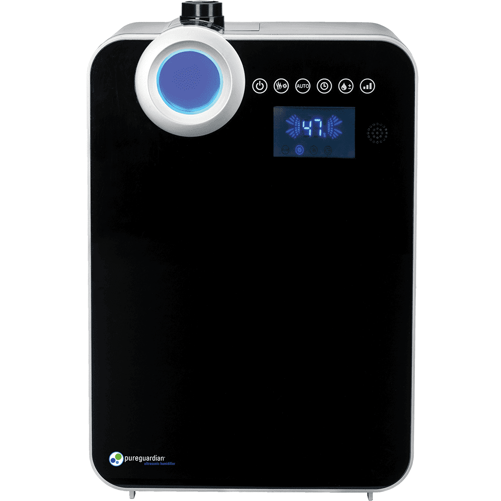 PureGuardian 2-Gallon 120-Hour Ultrasonic Warm and Cool Mist Humidifier, 500 Sq. ft, Black, H8000B
