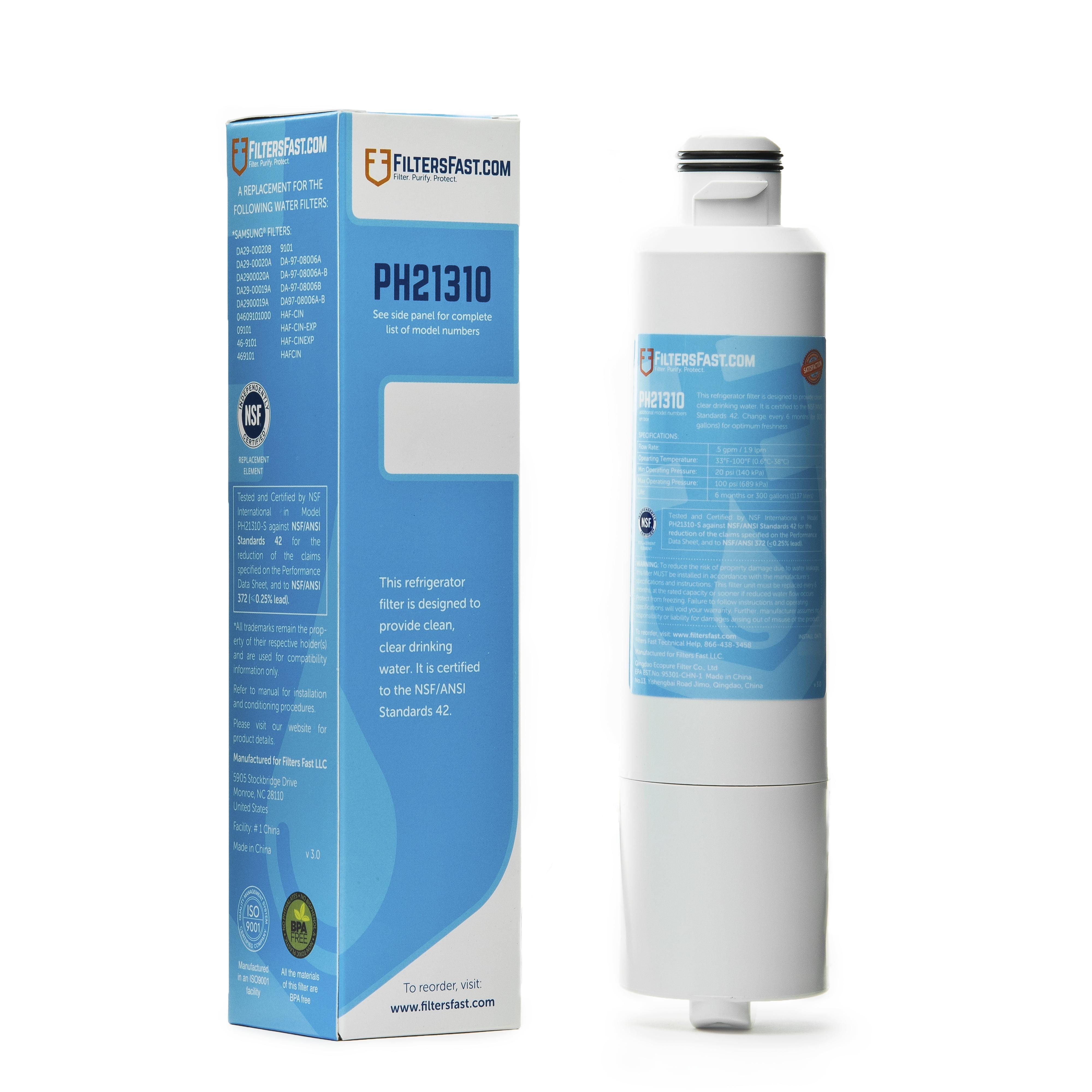 PureH2O Refrigerator Water Filter PH21310 - Replacement for Samsung  DA29-00020B