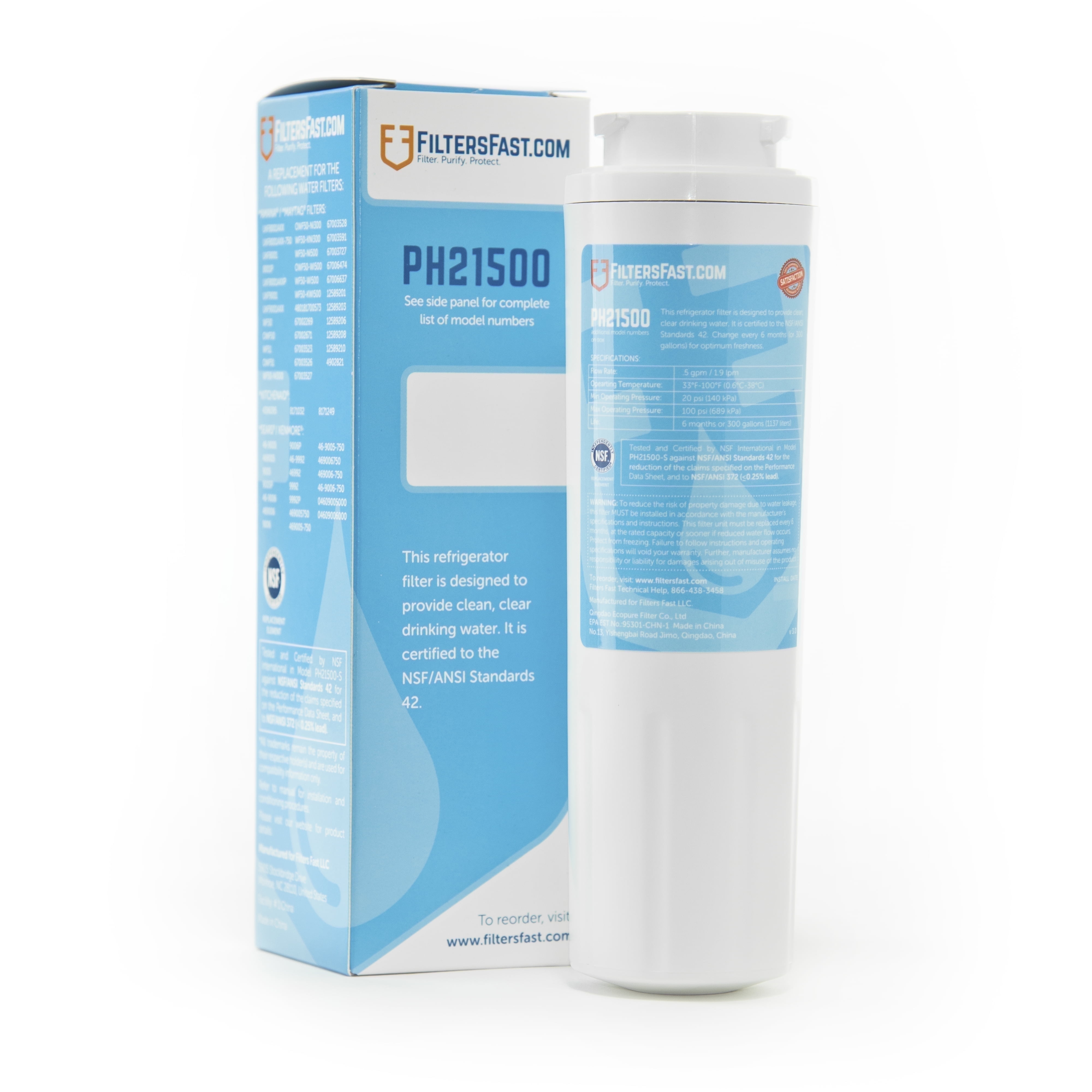 Filters Fast PH21500 Compatible Replacement for Everydrop EDR4RXD1 Filter 4 Refrigerator Water Filter