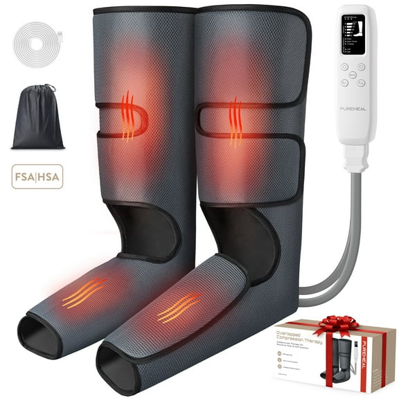 Leg Massager for Circulation, Air Compression Leg and Foot Massager for Muscle Tissue, FSA HSA Eligiable,5 Massage Modes and 5 Intensities, Grey