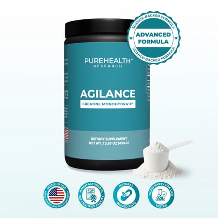 PureHealth Research Agilance Creatine Monohydrate Powder, Creapure, 5g per Serving