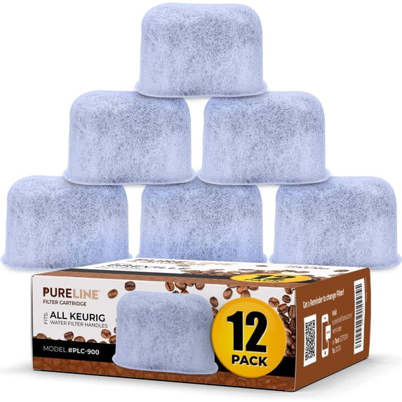 PureLine 26-Stage Replacement Water Filters for Keurig Coffee Machines (12 Pack)