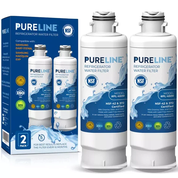 PureLine Samsung DA97-17376B Replacement for HAF-QIN/EXP, DA97-08006C Refrigerator Water Filters (2 Pack)