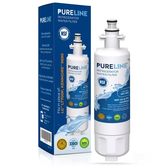 PureLine replacement for LG LT700P Refrigerator Water Filter, LG ADQ36006101, Kenmore 469690, Kenmore Elite 9690 and FML-3 Filters