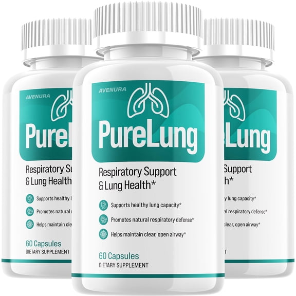 PureLung Capsules Pure Lung Natural Blend Daily Breathing Wellness Support, 3 Pack, 180 Capsules
