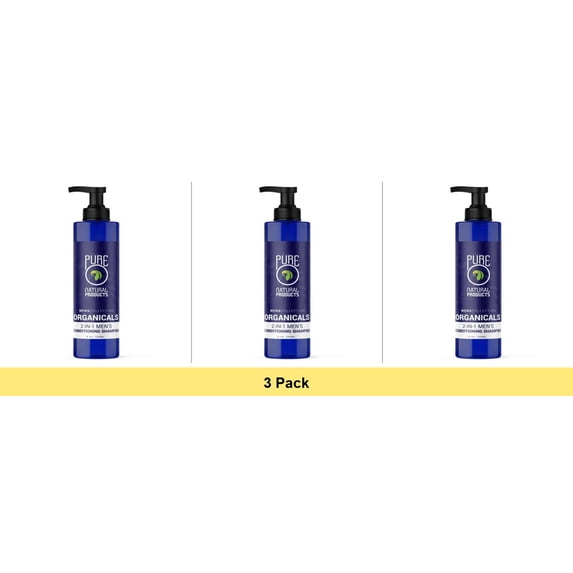 PureO Natural Products Organicals 2-in-1 Men's Conditioning Shampoo - 8 oz - 3 Pack