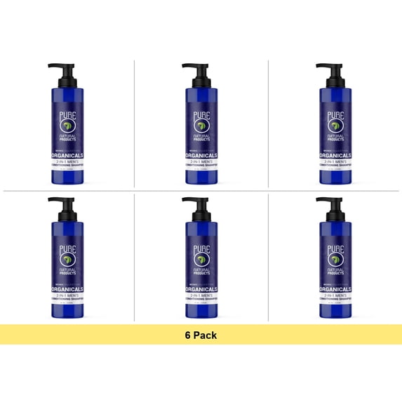 PureO Natural Products Organicals 2-n-1 Men's Conditioning Shampoo - 8 oz - 6 Pack