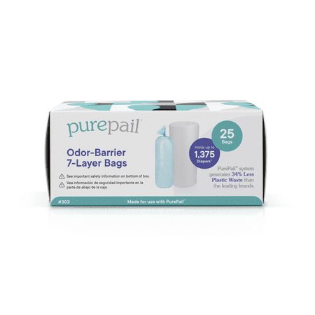 PurePail Classic Odor-Barrier 7-Layer Refill Bags, 25 Count